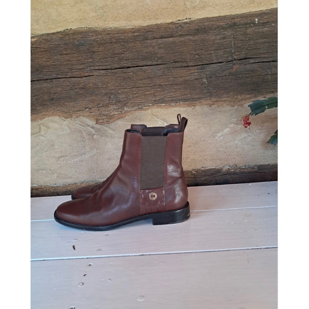 Cole Haan Brown Leather Chelsea Ankle Boots Womens Size 8 Low Heel Almond Toe